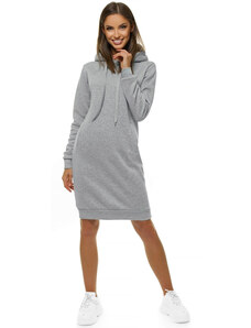 Pilkas moteriškas džemperis su gobtuvu OZONEE JS/YS10005/2