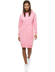 Šviesiai-Rožinis moteriškas džemperis su gobtuvu OZONEE JS/YS10005/20