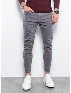 Ombre Clothing Vyriškos džinsinės kelnės be trynimo SLIM FIT - grafito spalvos V5 OM-PADP-0148