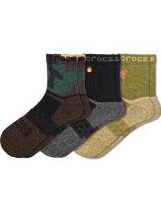 Crocs Adult Quarter Grap 3-Pack Socks Black/Camo