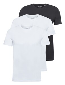 JACK & JONES Marškinėliai juoda / balta