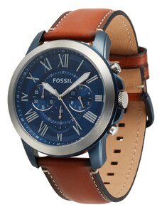 FOSSIL Analoginis (įprasto dizaino) laikrodis 'Grant FS5151' ultramarino mėlyna (skaidri) / rusvai oranžinė / sidabrinė