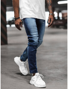 EDO JEANS Mėlyni siaurėjantys trinti 