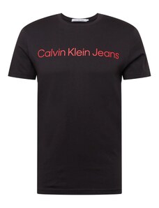 Calvin Klein Jeans Marškinėliai raudona / juoda