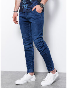Ombre Clothing Vyriškos džinsinės sportinės kelnės - mėlynos P907
