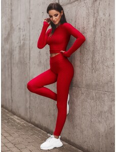 Raudonas moteriškas sportinis dviejų dalių kostiumas OZONEE O/22060