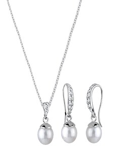 ELLI Juvelyrinių dirbinių rinkinys sidabrinė / perlų balta