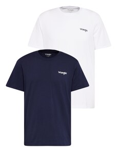 WRANGLER Marškinėliai 'SIGN OFF TEE' tamsiai mėlyna / balta