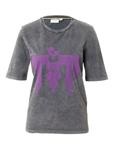 VILA Marškinėliai 'PELAN' tamsiai pilka / purpurinė