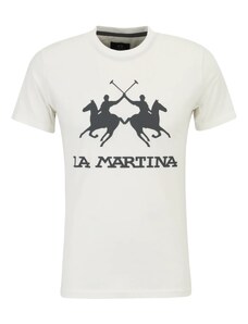La Martina Marškinėliai juoda / balta