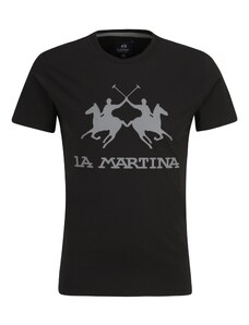 La Martina Marškinėliai pilka / juoda