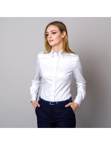 Willsoor Moteriški balti marškiniai su šviesiai mėlynais kontrastingais elementais 13399