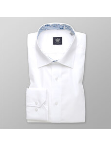 Willsoor Vyriški balti liemenuoti marškiniai su mėlynais kontrastingais elementais 13454
