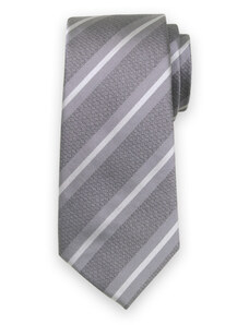 Willsoor Vyriškas sidabrinės spalvos šilkinis dryžuotas kaklaraištis 13477