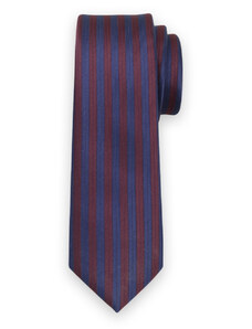 Willsoor Vyriškas siauras kaklaraištis tamsiai mėlynais ir bordiniais dryželiais 13501