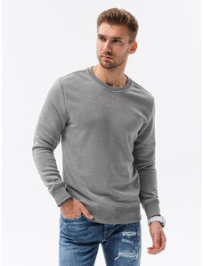 Ombre Clothing Vyriškas džemperis be gobtuvo - pilkas melanžas B978