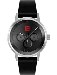 HUGO Red Analoginis (įprasto dizaino) laikrodis juoda / sidabrinė