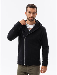 Ombre Clothing Vyriškas asimetriškas džemperis su gobtuvu BERLIN - juodas B1371