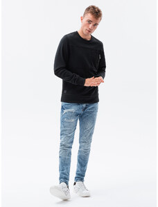 Ombre Clothing Vyriškas džemperis be gobtuvo - juodas B1355