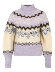 OBJECT Petite Megztinis 'NOELLA' smėlio spalva / mėlyna / tamsiai ruda / šviesiai violetinė