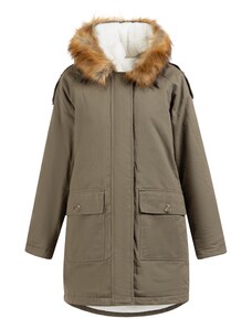 DreiMaster Vintage Žieminis paltas karamelės / alyvuogių spalva / balta