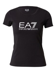 EA7 Emporio Armani Marškinėliai juoda / balta