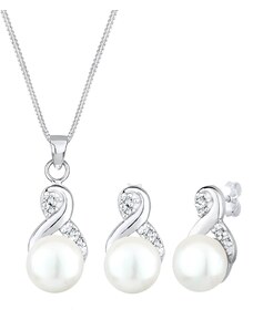 ELLI Juvelyrinių dirbinių rinkinys 'Infinity' sidabrinė / perlų balta
