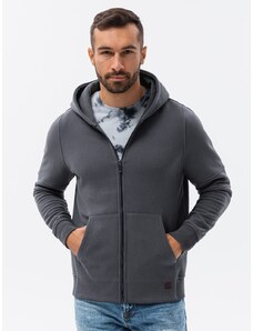 Ombre Clothing Vyriškas užsegamas džemperis su gobtuvu - grafito B1423