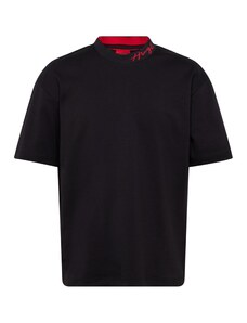 HUGO Marškinėliai 'Demming' raudona / juoda
