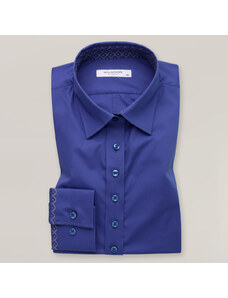 Willsoor Moteriški mėlyni marškiniai su kontrastingais elementais 14405