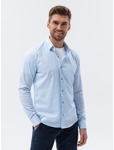 Ombre Clothing Vyriški marškiniai ilgomis rankovėmis - šviesiai mėlyna K609