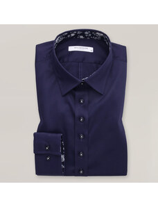 Willsoor Moteriški tamsiai mėlyni marškiniai su gėlėtais elementais 14851