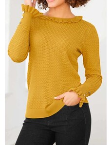 Linea Tesini Subtilaus mezgimo geltonas megztinis : Dydis - 40