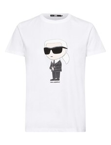 Karl Lagerfeld Marškinėliai 'Ikonik 2.0' kremo / juoda / balkšva