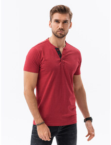 Ombre Clothing Vyriški marškinėliai be atspaudo - raudoni S1390