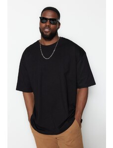 Trendyol Plus Size Black Oversize/Wide Fit Comfortable Basic 100% Cotton T-Shirt