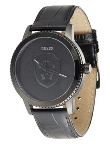 GUESS Analoginis (įprasto dizaino) laikrodis juoda / sidabrinė