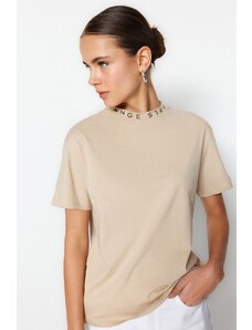 Moteriški marškinėliai Trendyol Collar Printed