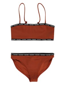 Calvin Klein Swimwear Bikinis rūdžių raudona / juoda / balta
