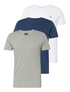 Abercrombie & Fitch Marškinėliai 'FALL' tamsiai mėlyna / pilka / balta
