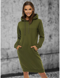 Rusvai žalsva moteriškas džemperis su gobtuvu OZONEE JS/YS10005/29Z