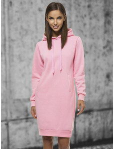 Šviesiai-rožinis moteriškas džemperis su gobtuvu OZONEE JS/YS10005/20Z