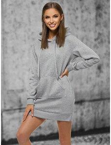 Pilkas moteriškas džemperis su gobtuvu OZONEE JS/YS10003/2Z