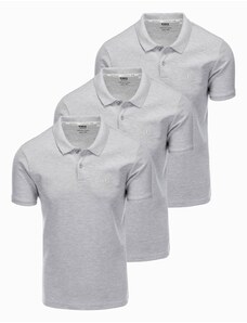 Ombre Clothing Vyriški polo marškinėliai - pilka 3 vnt Z28