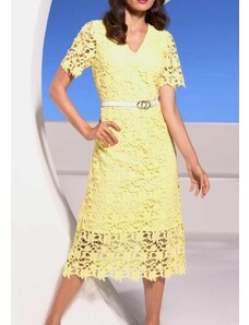Geltona nėriniuota suknelė "Zitro". Liko 38 dydis : Dydis - 38