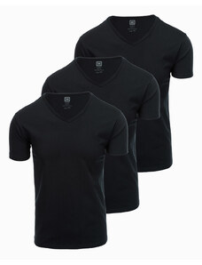 Ombre Clothing V-NECK medvilninių marškinėlių rinkinys - juodas V9 Z29