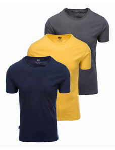 Ombre Clothing BASIC medvilninių marškinėlių rinkinys 3 vnt. - mišinys V4 Z30