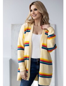 Ilgas dryžuotas megztinis "Yellow"