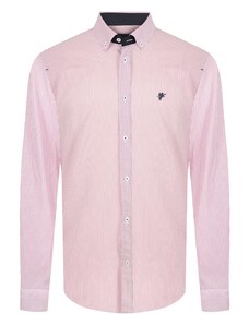 DENIM CULTURE Marškiniai 'Delmar' tamsiai mėlyna / rožinė / rožių spalva