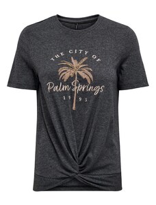 ONLY Marškinėliai 'PALMIE' smėlio spalva / šviesiai ruda / margai juoda